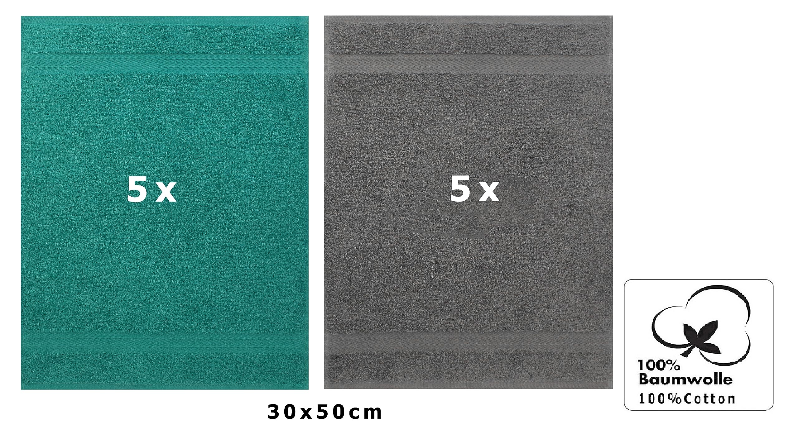 Set di 10 asciugamani per ospiti della serie GOLD, colore: beige, misure: 30 x 50 cm, qualità: 600g/m²