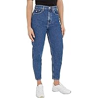 Tommy Jeans Jeans Donna Mom Jeans Vita Alta, Blu (Denim Medium)