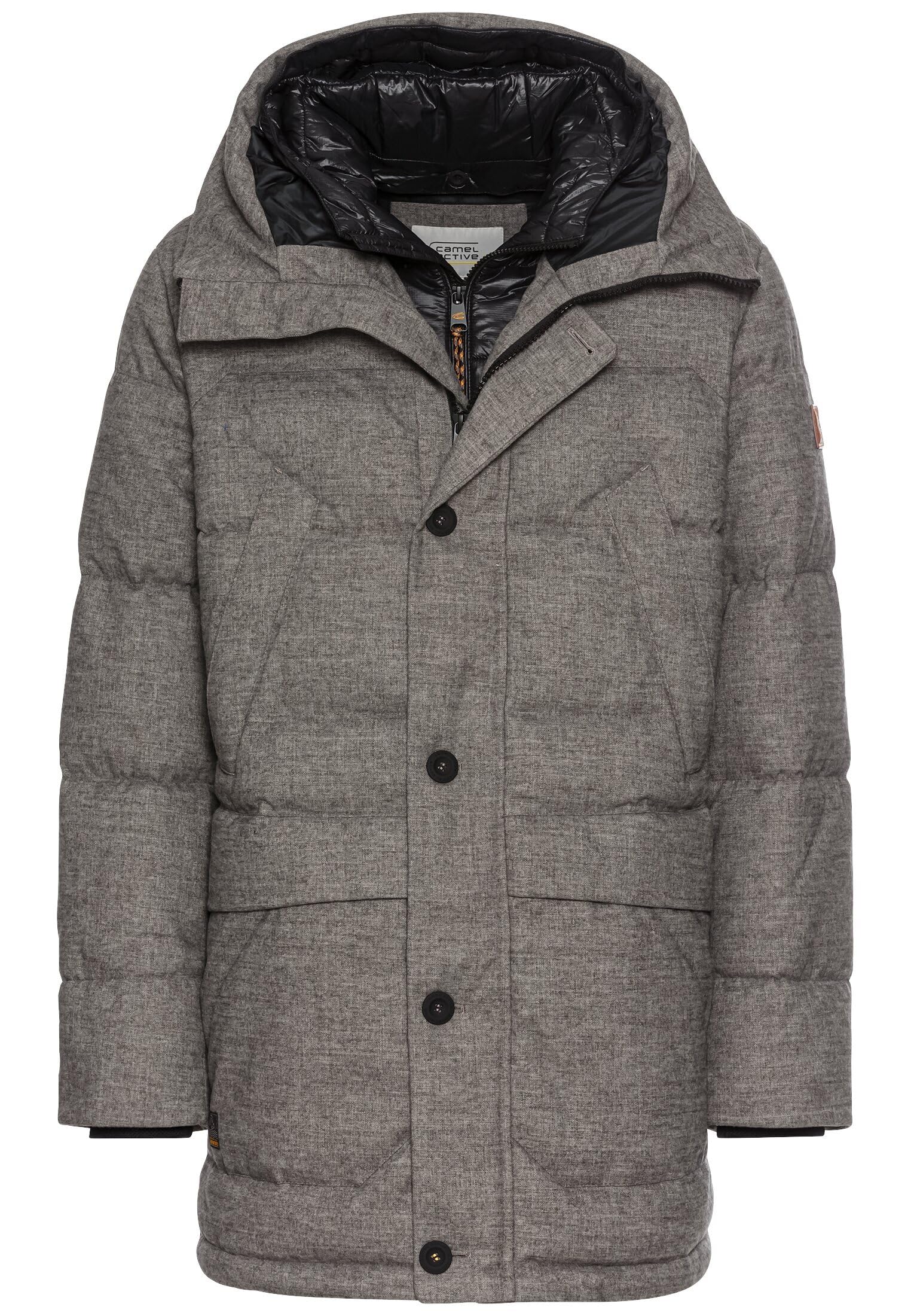 camel active Herren Mantel mit abnehmbarem Kapuzenfutter Grau, menswear-56