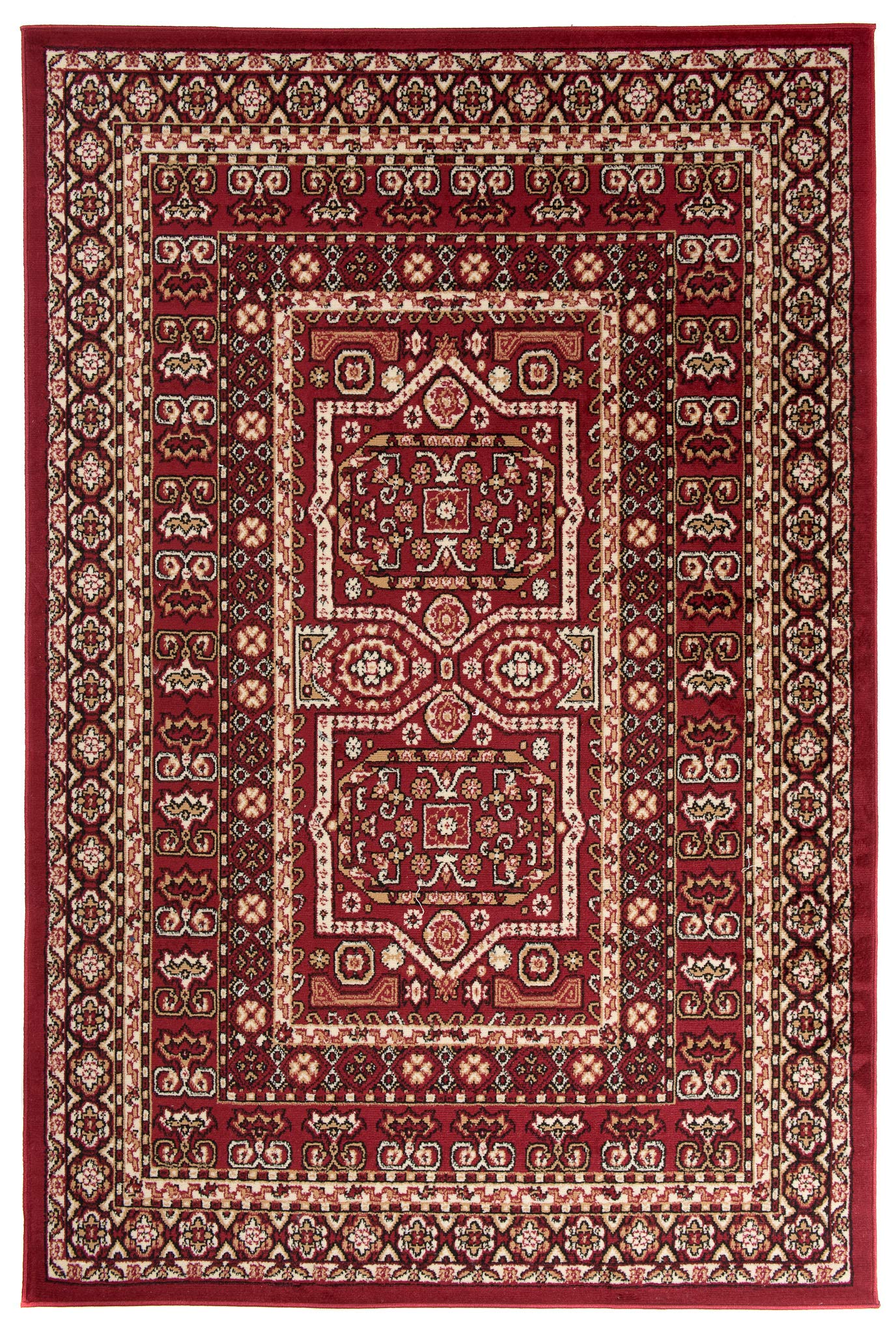 Carpeto Rugs Tappeto Orientale Salotto a Pelo Corto Rosso Bordeaux Bordò 200 x 300 cm Classico Persian Design