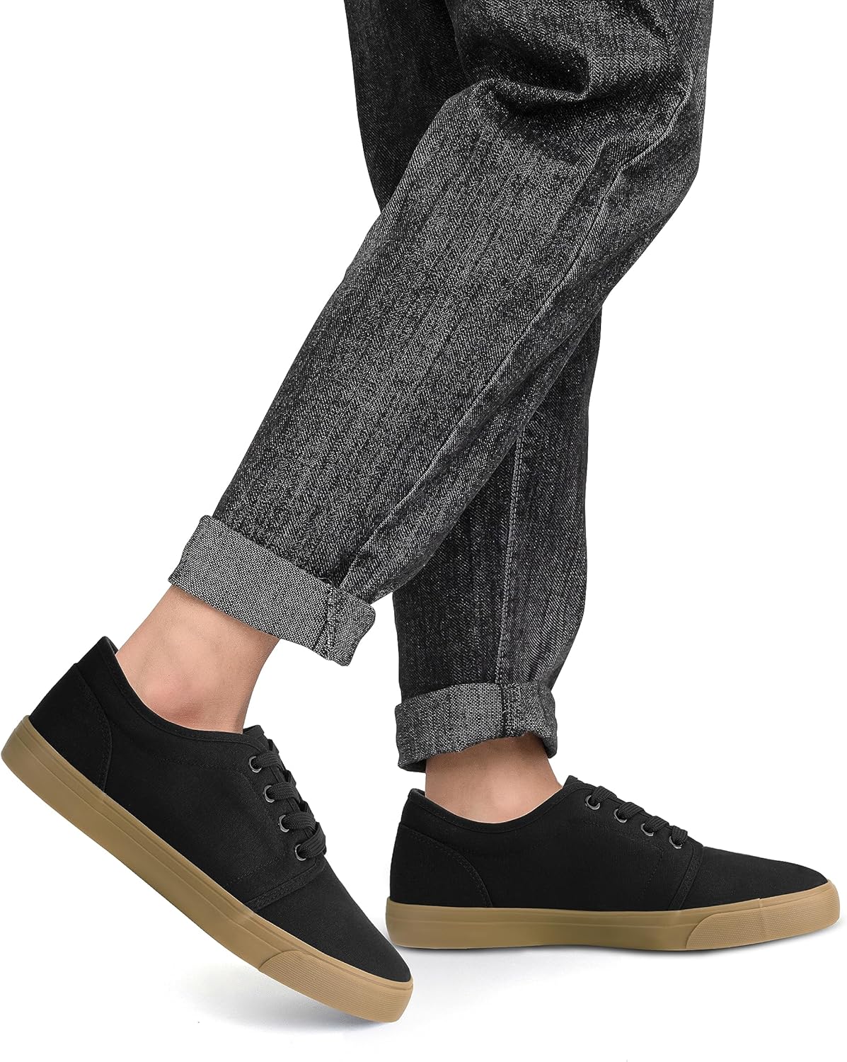 Men's Black Classic Low Top Shoes Canvas Fashion Sneaker with Soft Insole Causal Dress Shoes for Men Comfortable Walking Shoes - Image 6