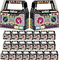 Vista 1 de Zonon 24 Pcs 80s Party Favors Boxes 90s Novelty Boom Box Party Decoration Gift Treat Goodie Candy for Retro Radio Hip Hop Theme Table Centerpieces