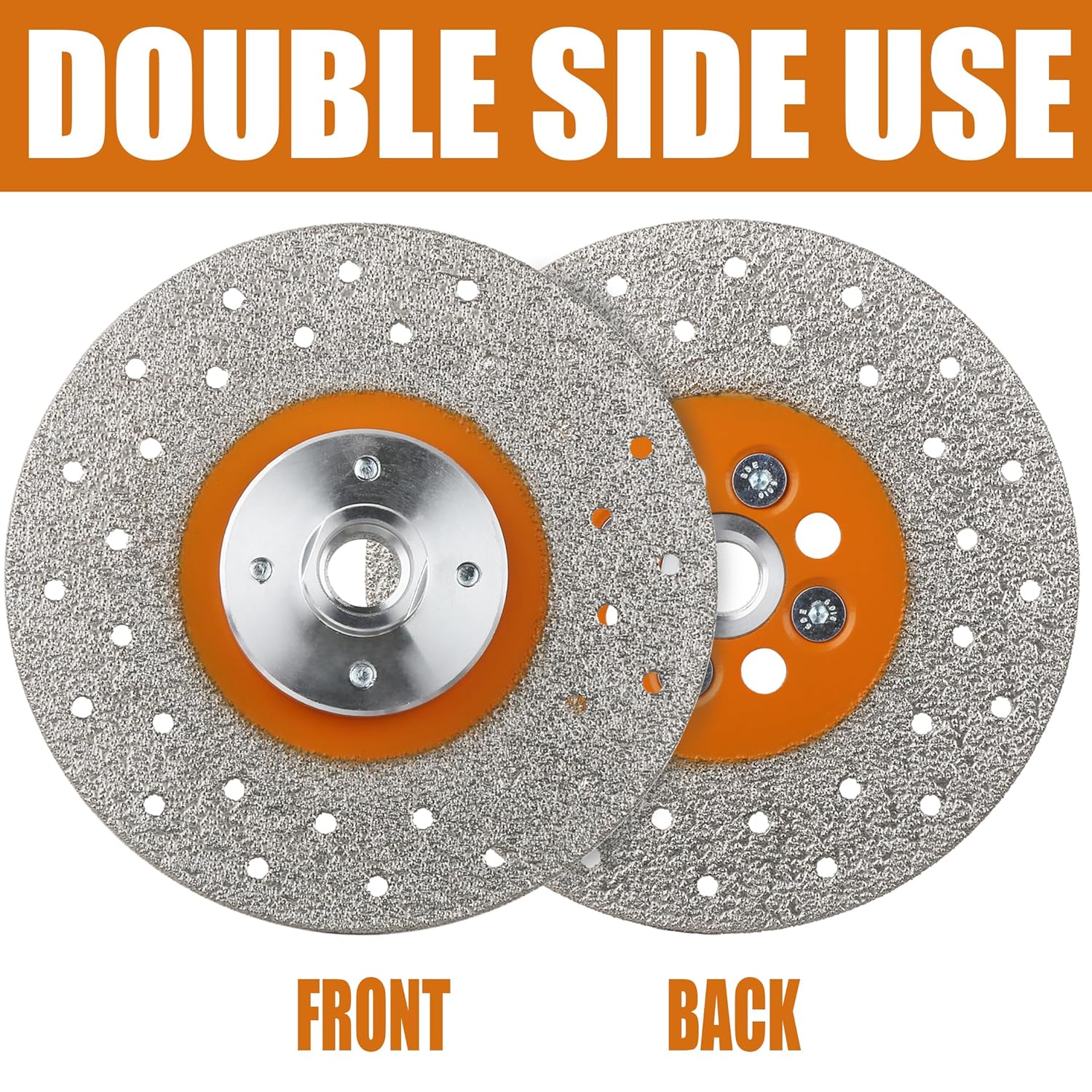 5'' Vacuum Brazed Diamond Saw Blade, Grinding Disc Cutting Wheel Double Side Use 5/8-11" Thread for Angle Grinder, for Tile Quartz Artificial Stone Granite Marble (125mm)