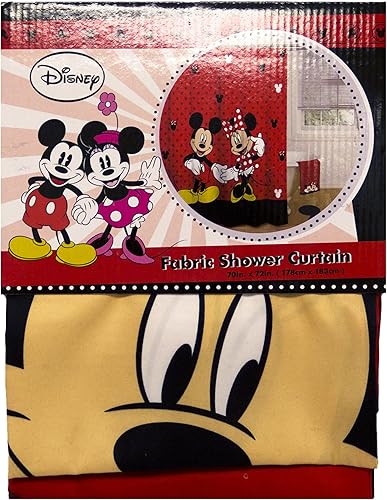 Miniatura 2 de Disney cortina de tela para regadera con imágenes de Mickey Mouse y Minnie Mouse de 70 x 72