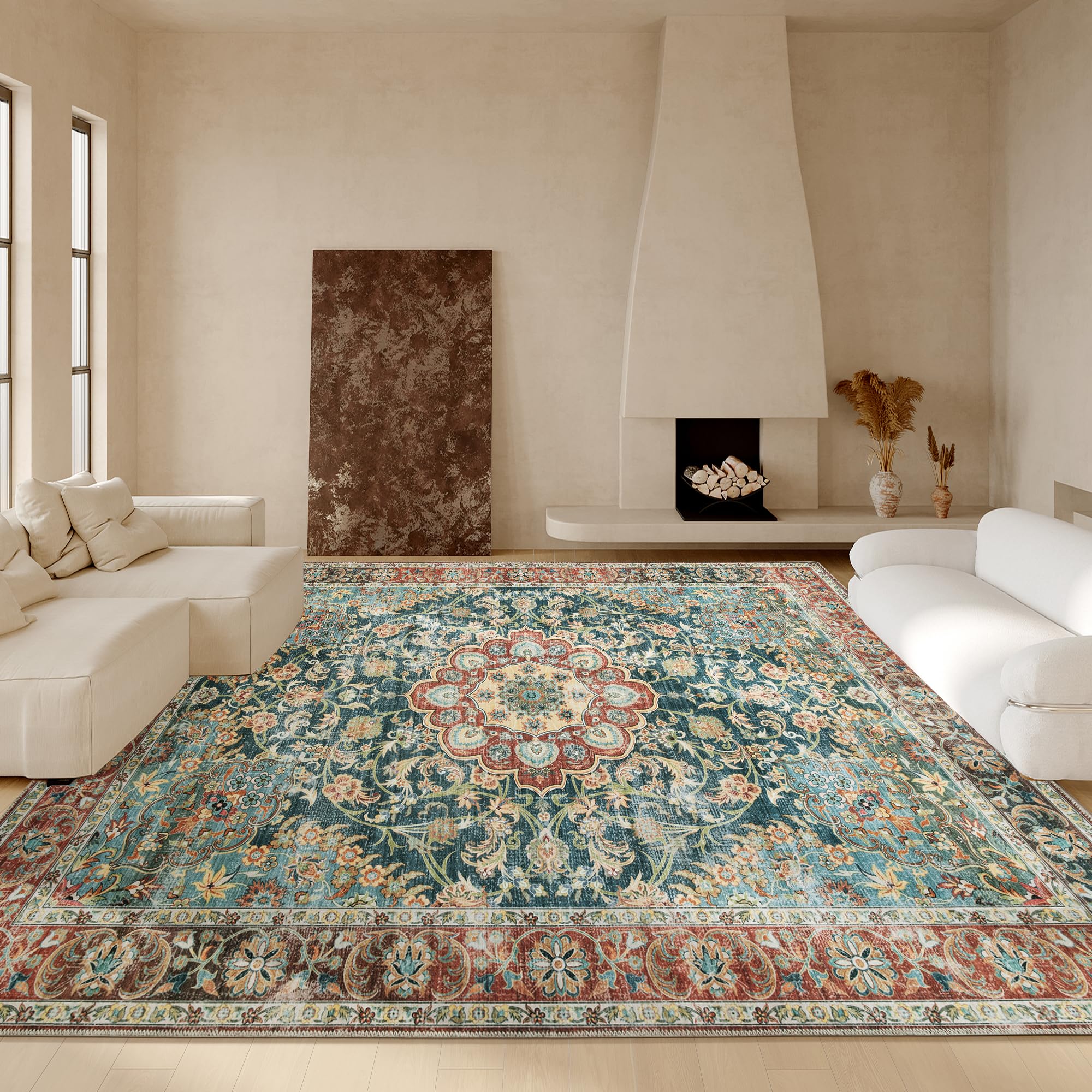 Amazon.com: HOMBYS 10x14 Vintage Area Rug for Living Room