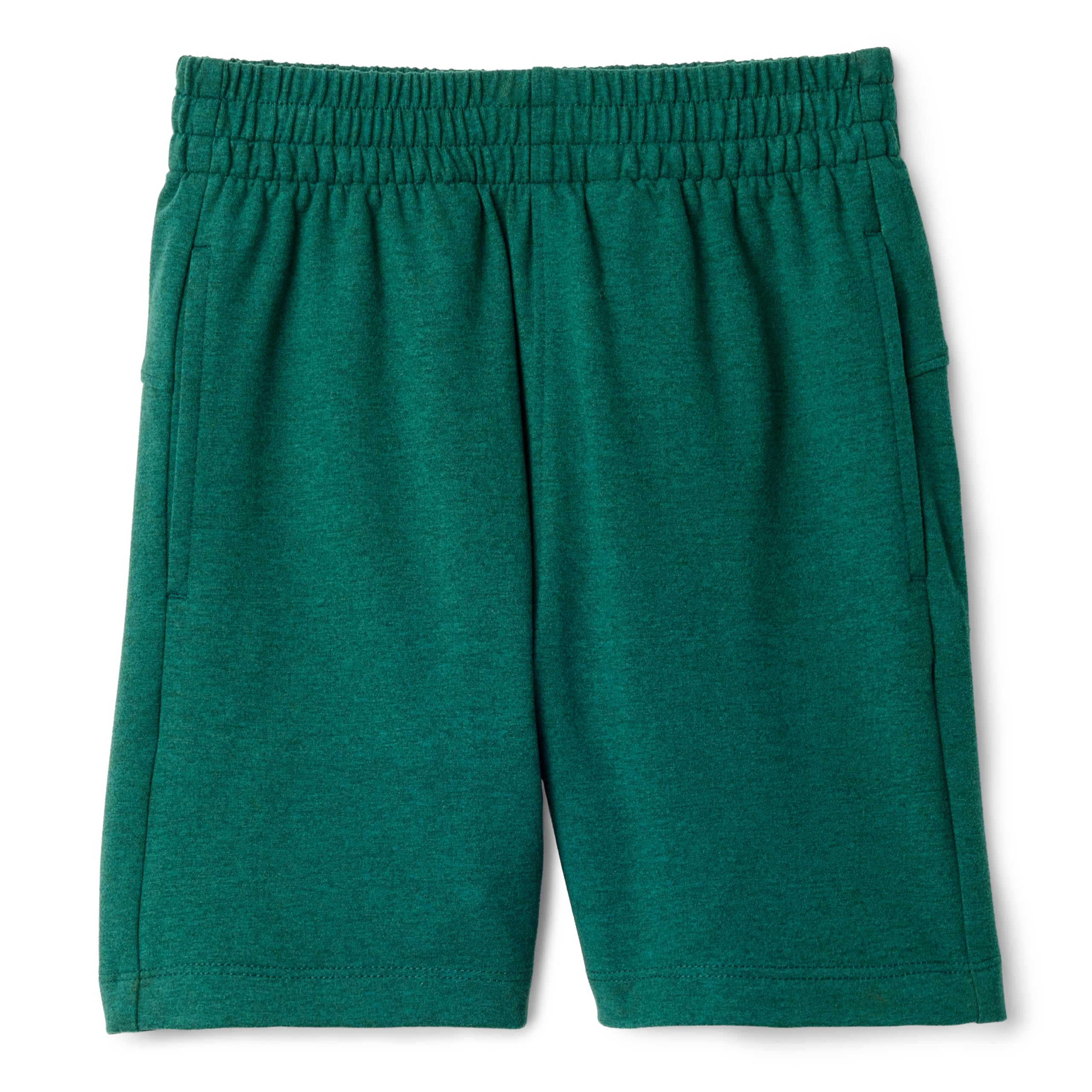 Amazon Essentials Boys' Athletic Regular-Fit Casual Shorts with Pockets, Soft Performance, Space Dye Green, 9 Years