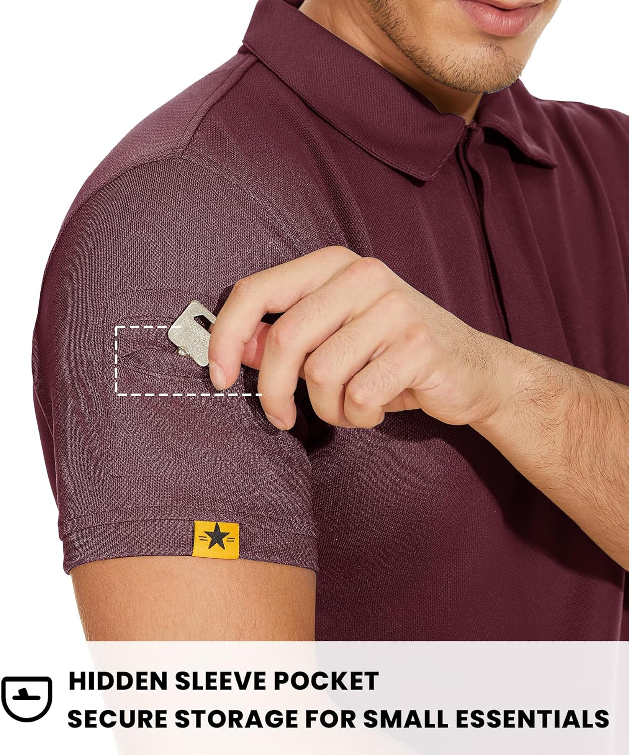 V VALANCH Polo Shirts for Men 2 Pack Tactical Performance Polo Short Sleeve Collared Work Shirt - Image 4