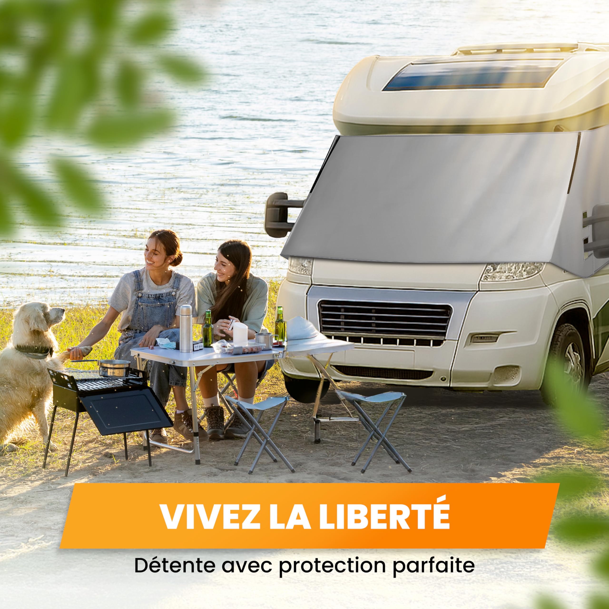 NATURIZ FIAT Ducato Housse de pare-brise - Tapis thermique extérieur de qualité supérieure résistant aux intempéries avec protection solaire efficace pour camping-car - Convient pour Ducato, Jumper