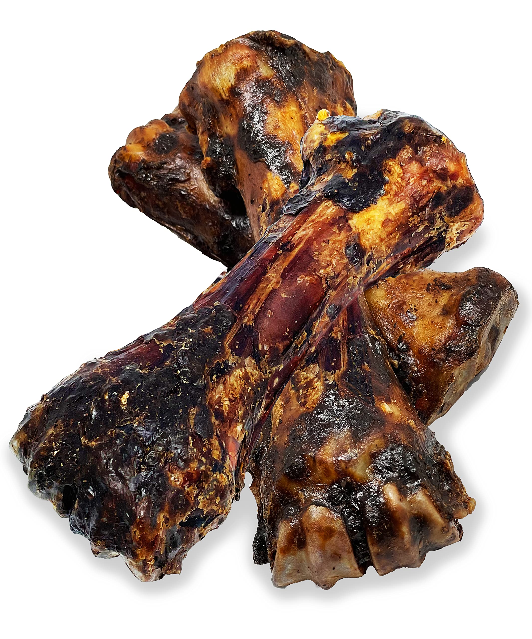 Liver Coated Dog Bones for Aggressive Chewers, Long Lasting Dog Bone, Chew Bones for Large Dogs, Beef Shin Bone, 3 Pack