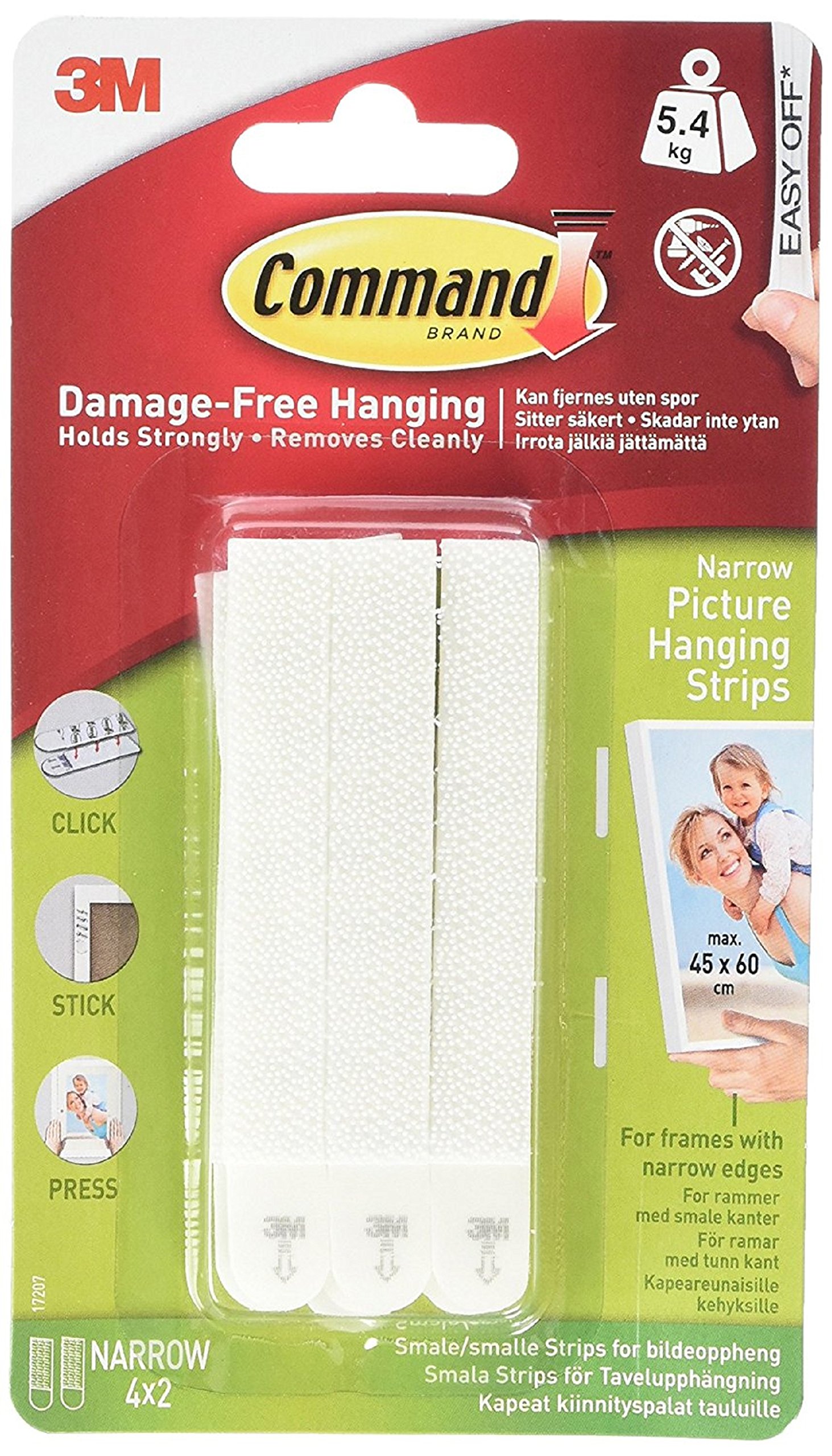 Command Narrow Picture Hanging Strips, 4 pairs (2)