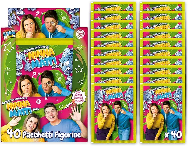 NINNA e MATTI Box Figurine 2024 Emergenza Colori - 40 Bustine (Figurine Cucciolotti)