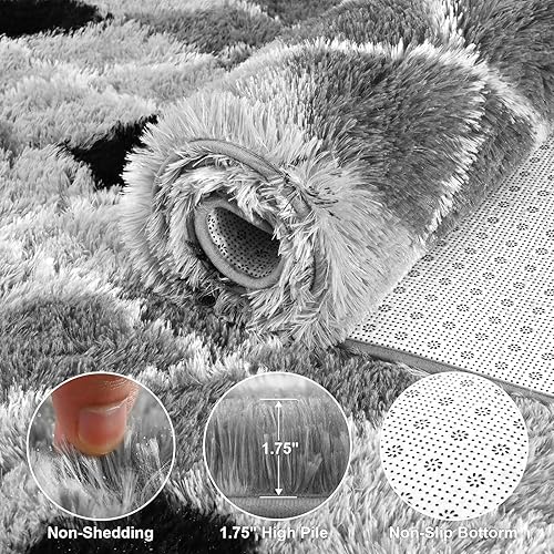 Vista 155 de JUNOVO - Alfombras de área ultra suaves de 3 x 5 pies, alfombras esponjosas para dormitorio, niños, niñas, bebés, sala de estar, suelo, cuarto