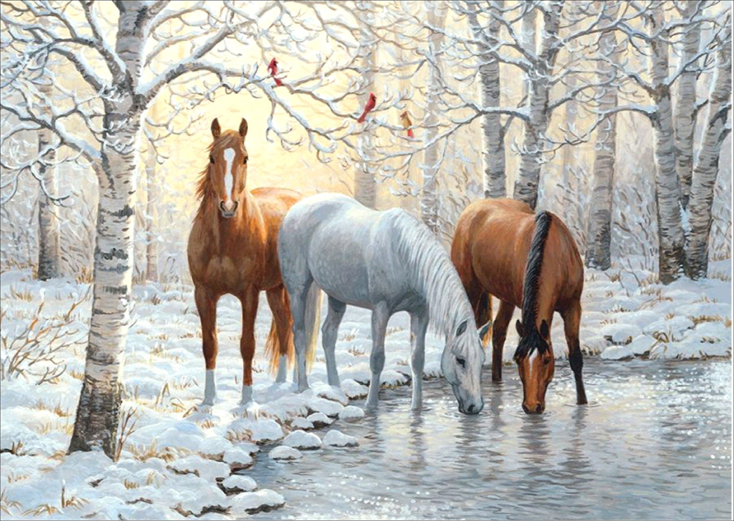 DIY 5D Diamond Painting by Number Kits Crystal Rhinestone Embroidery Pictures Arts Craft for Home Wall Decor Gift 11.8 x 15.7inch (Cedar Horse)