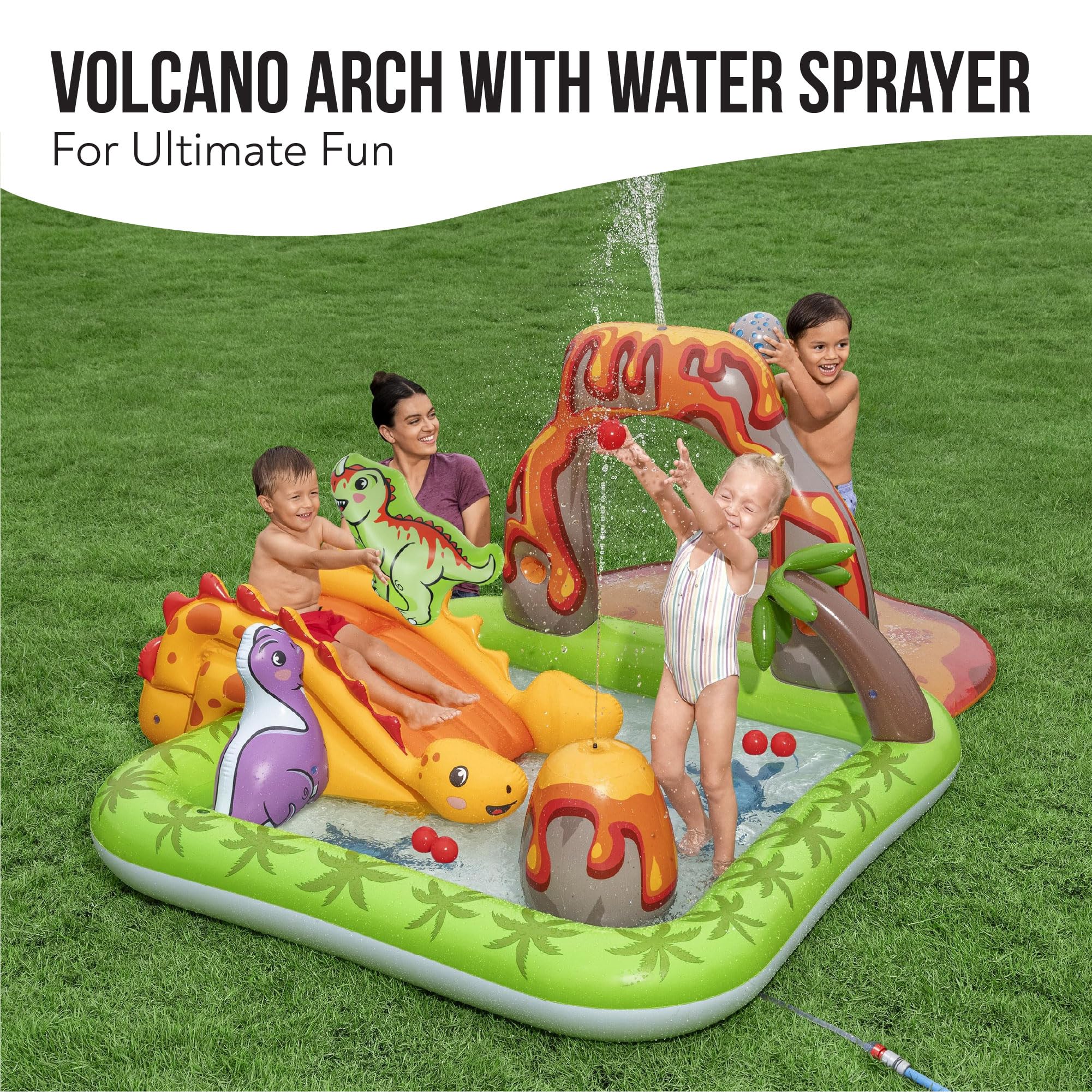 Bestway Parque Infantil acuático y Piscina Infantil Inflable Volcano Springs para niños 2,62 m x 1,88 m x 1,02 m