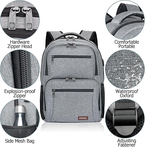 Miniatura 3 de BIKROD Mochila para portátil de 15,6 pulgadas, Gris, Mochila