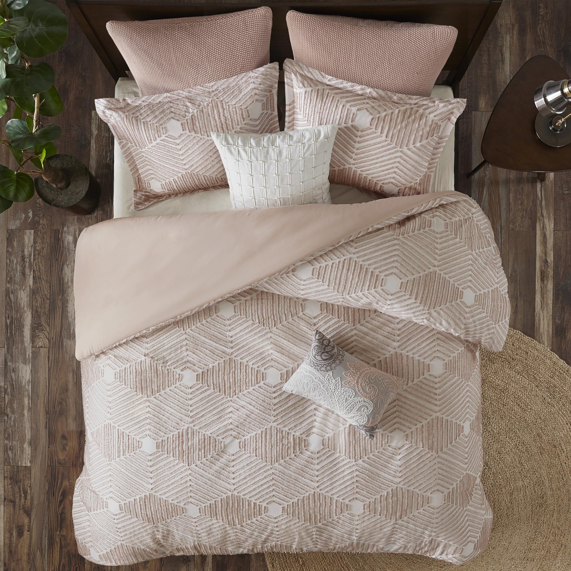 INK+IVY King Duvet Cover Set, Geometric Cotton Queen Bed Duvet Cover, Modern