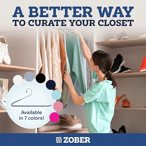 Miniatura 8 de Zober Perchas antideslizantes para pantalones, paquete de 40 perchas para pantalones y jeans con extremos abiertos para armario, perchas de ropa que