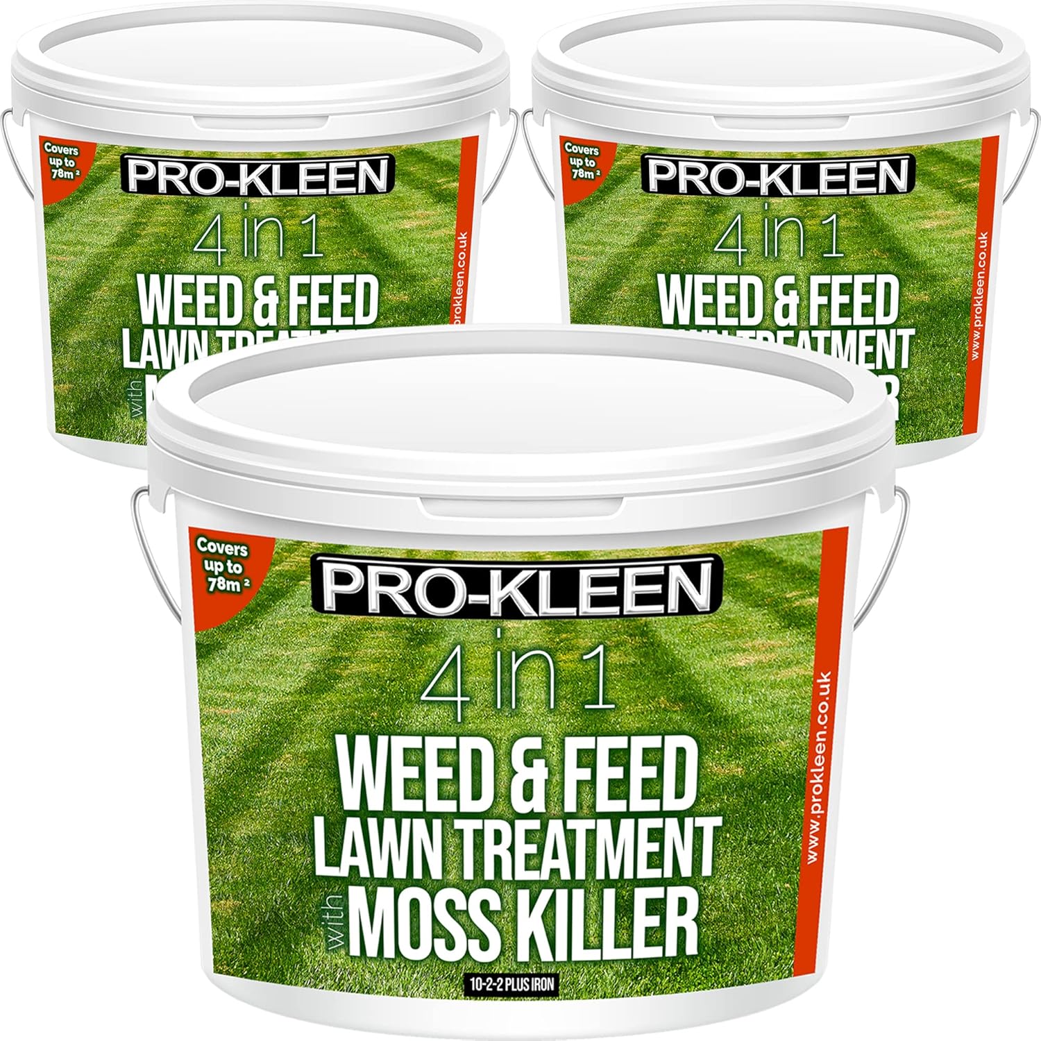 ProKleen 4 in 1 Weed and Feed Lawn Treatment with Moss Killer Greens