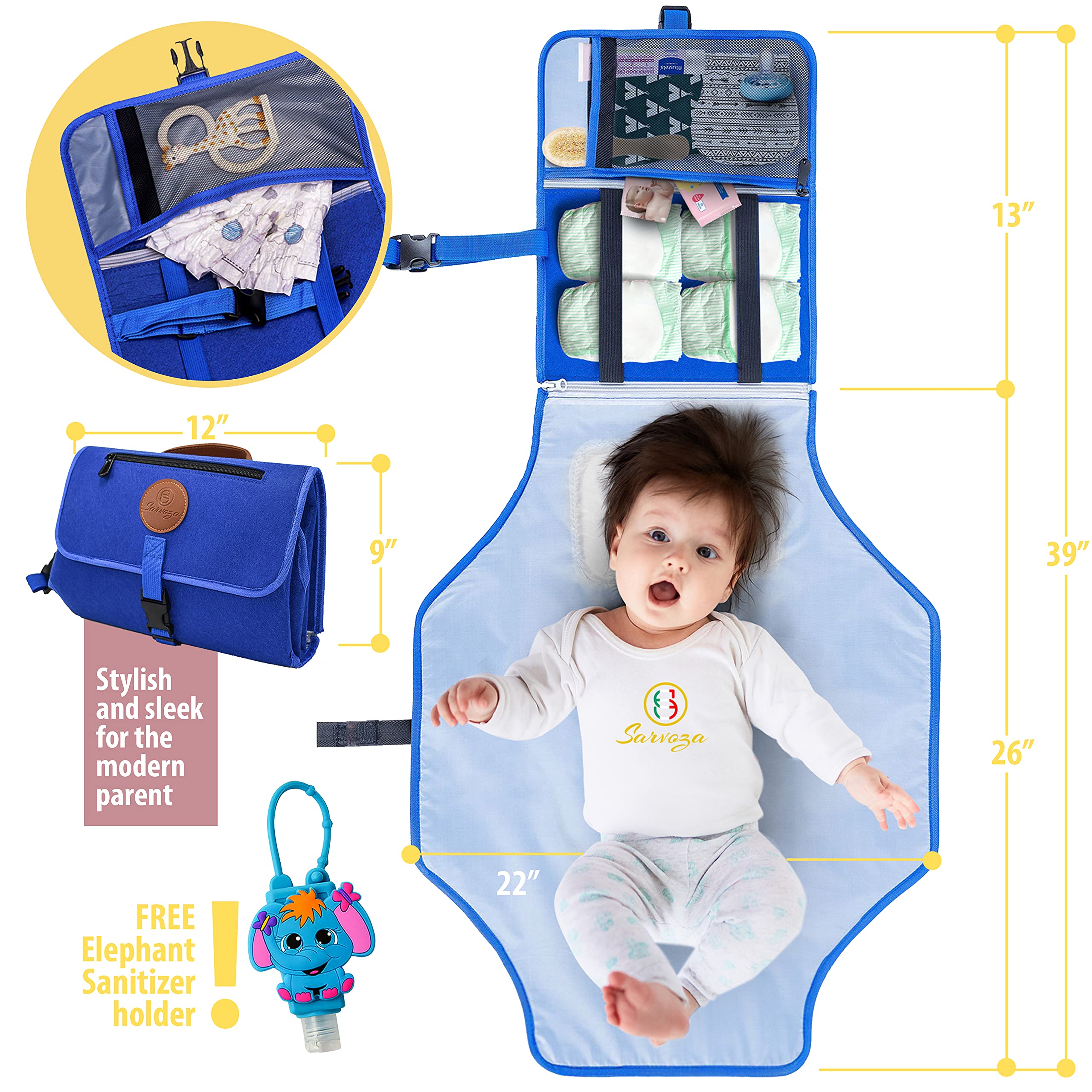 Kono Bolso Cambiador Para Bebé Impermeable De Gran Capacidad Con Bolsillos Térmicos Y Varios Compartimentos, Bolsa De Maternidad Y Pañales Unisex Para Mamá Y Papá, Ideal Para Viaje, Hospital Y Paseo