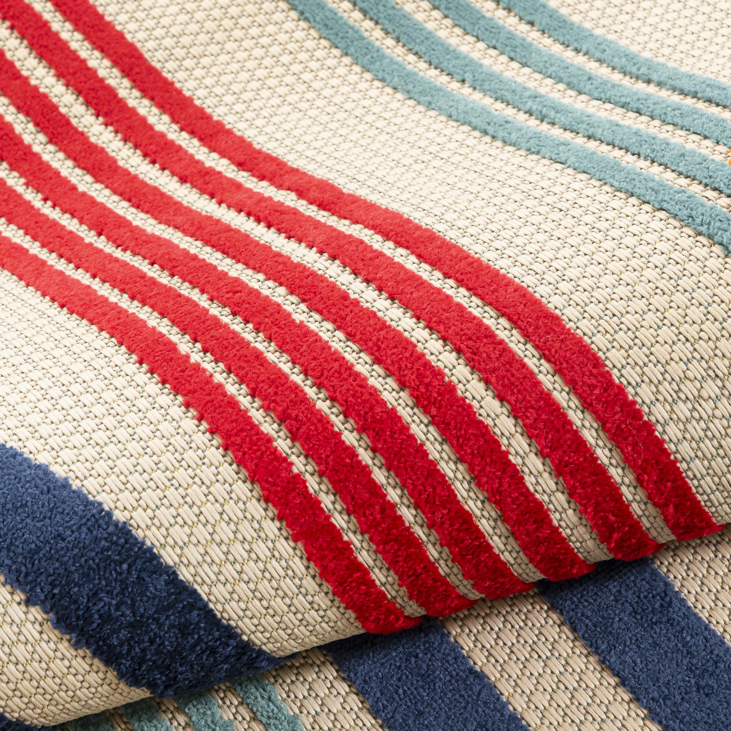 Mazovia Tapijt Lila Crème Tapijt voor Buiten/Binnen Geometrisch