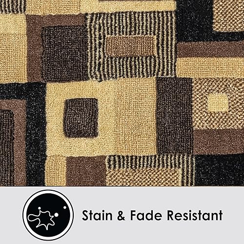 Miniatura 20 de Home Dynamix Catalina Virginia - Alfombra abstracta con diseño geométrico, negro/marrón, 3.3 x 5.2 pies