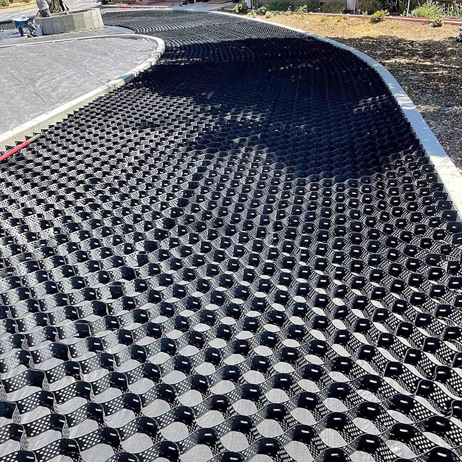 PioMue Gravel Stabilizer Grids, High-Density HDPE Geo Cell, Various Size Options Driveway Grid System for Garden Landscaping Parking Lots Slope Driveways Slope Height5cm/2in-4x8m/13x26ft