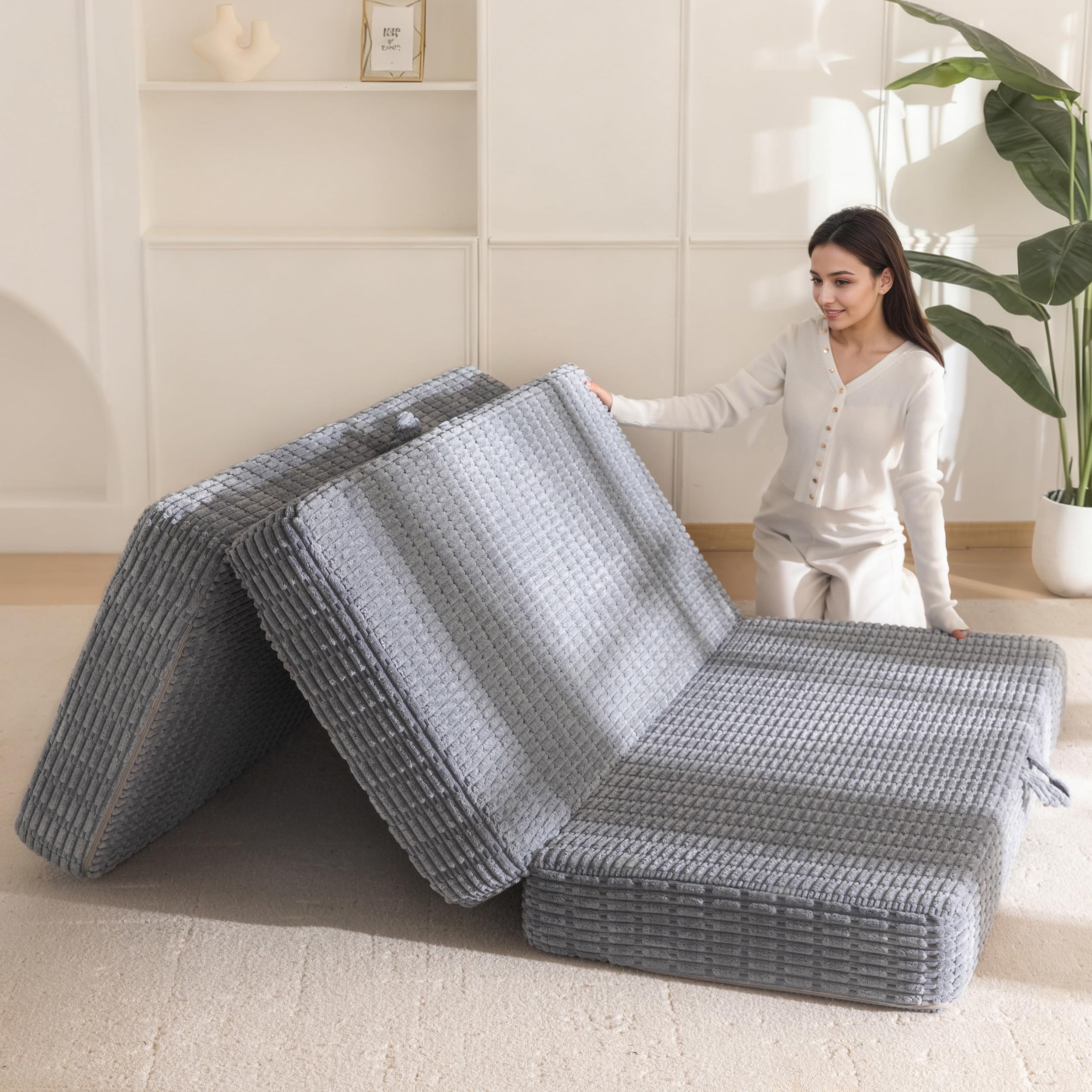 BYBYME Memory Foam Tri-Folding Mattress