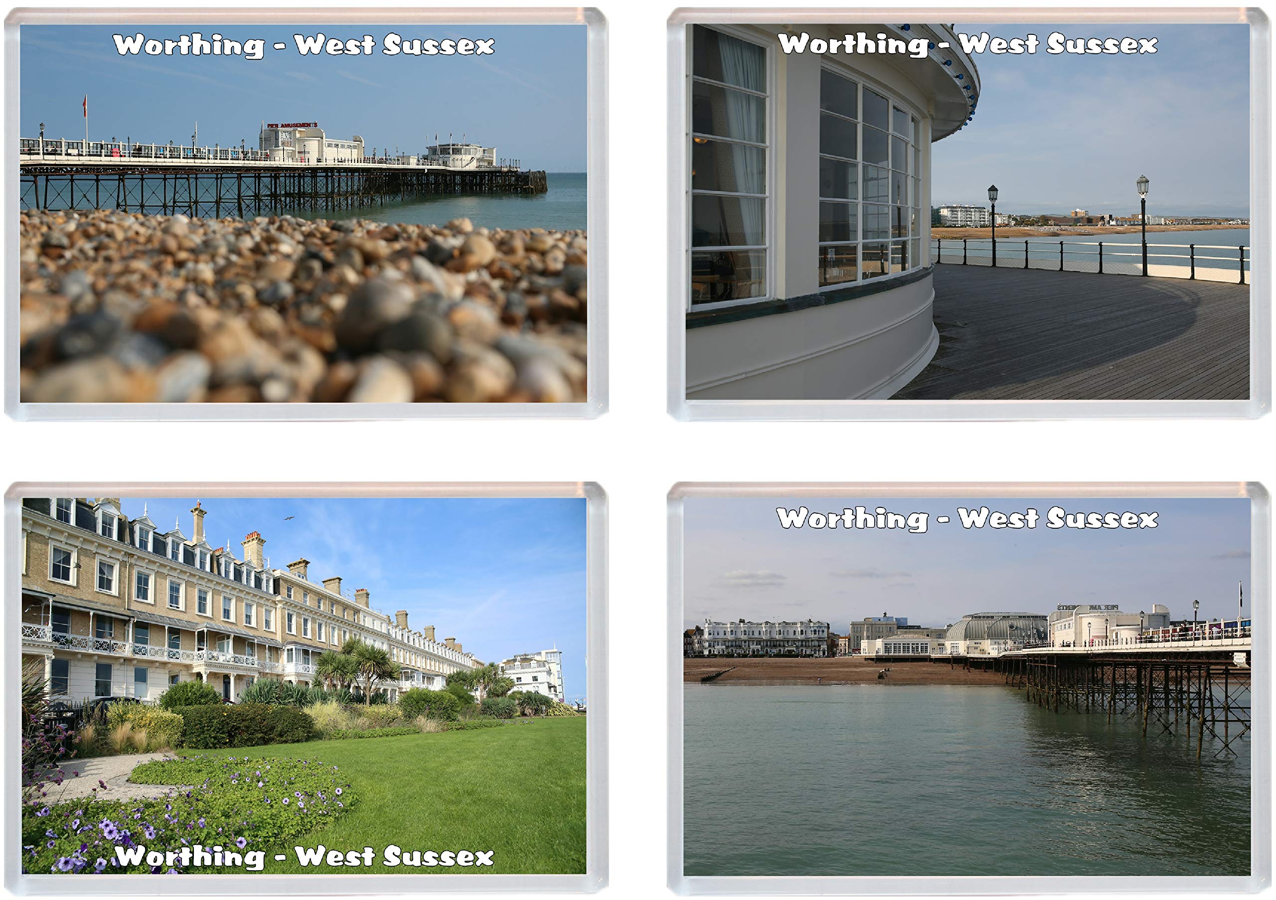 Baked Bean Store Worthing - West Sussex - 4 Pack - Jumbo Fridge Magnet/Magnets