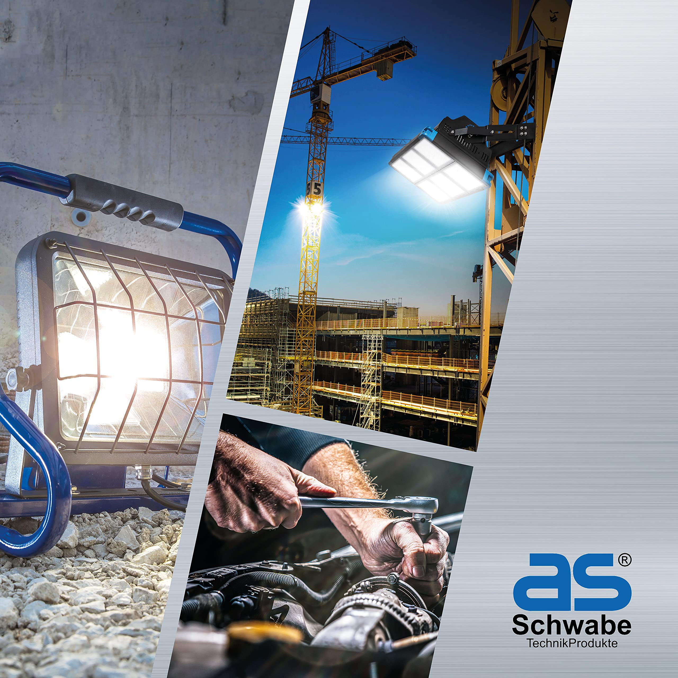 as - Schwabe LICHTFABRIK LED Handlampe mit 10 W Induktionsladestation - 4 Leuchtstufen bis 1000 lm - Akku mit Induktionsladestation - USB-C - Magnetbefestigung - 6500K - wasserfest IP65, 42831