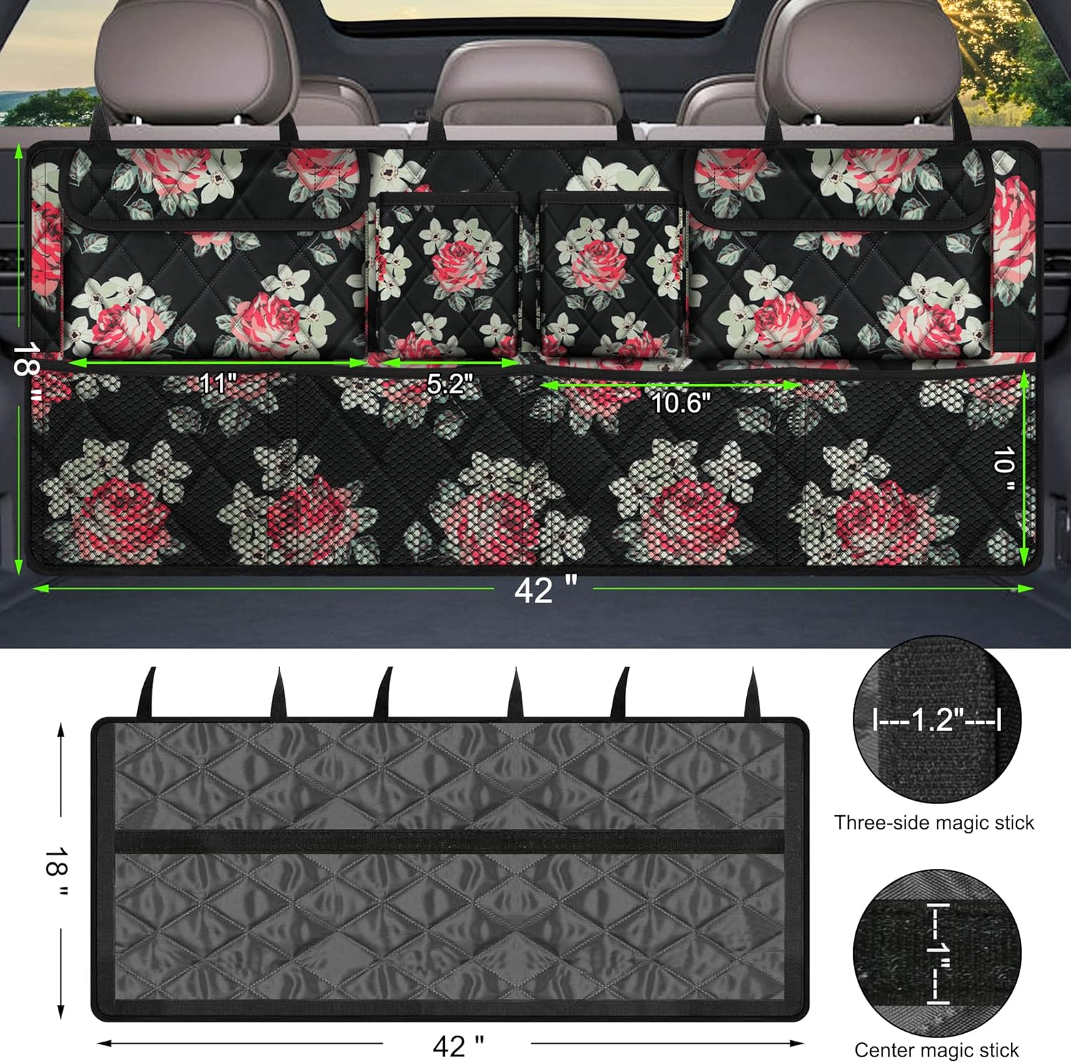 Car Trunk Organizer, Lar acity Baseat Trunk Organizer,