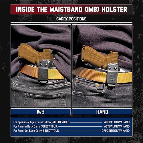 Miniatura 10 de Clip & Carry IWB Kydex Funda para The Walther PPQ M2 4" - Cintura interior ocultada Llevar - Retención de clic audible - Adjus. No puedo -