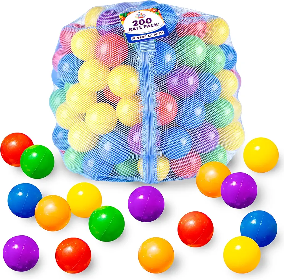 200 Count Plastic Balls for Ball Pit, Phthalate...