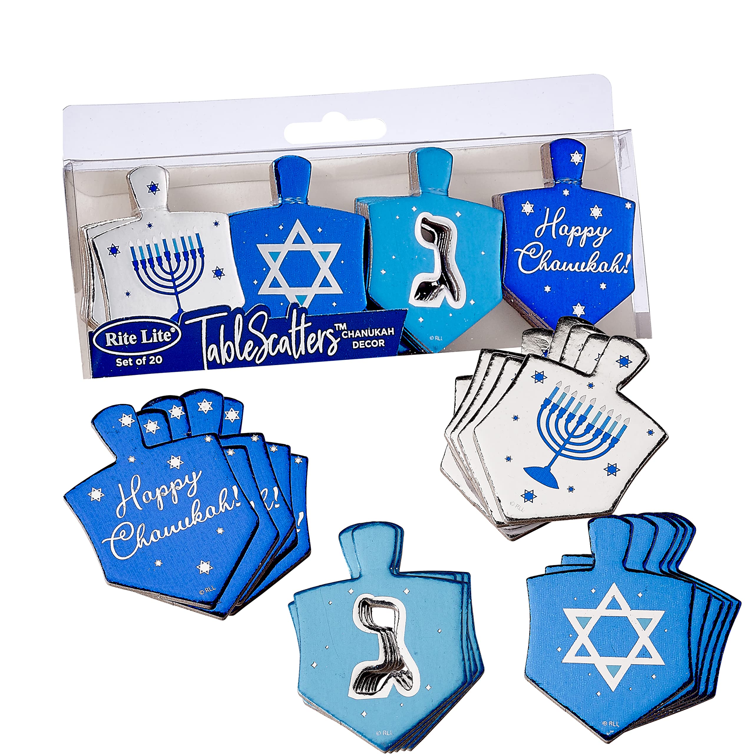 Confezione sfusa di Dreidel in legno per l'Hanukkah, confezione media