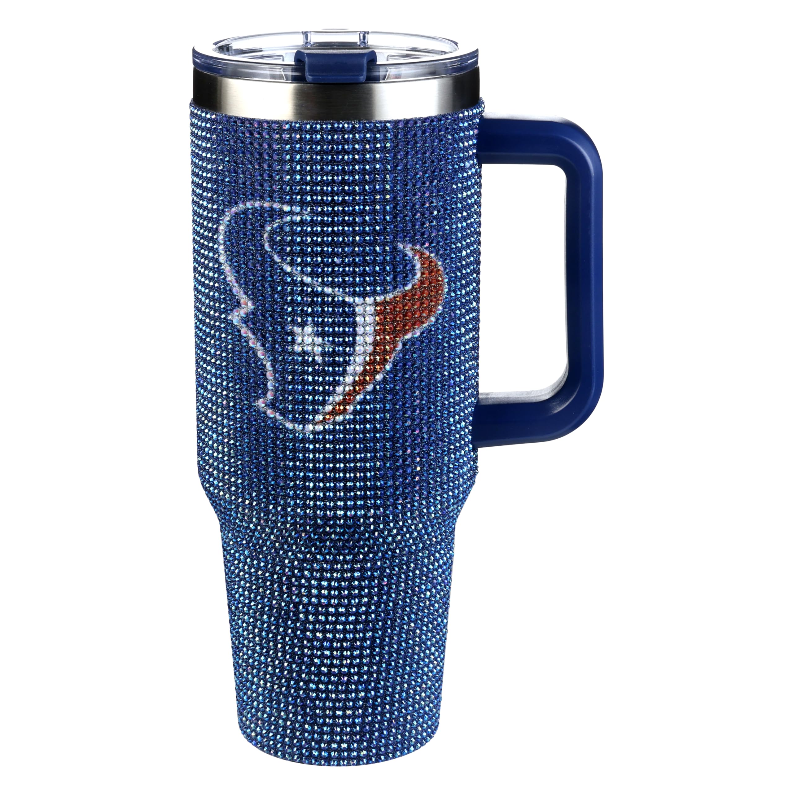 The Memory Company Officially Licensed 40oz TC Bling Game Day Tumbler with Vintage Logo, Houston Texans