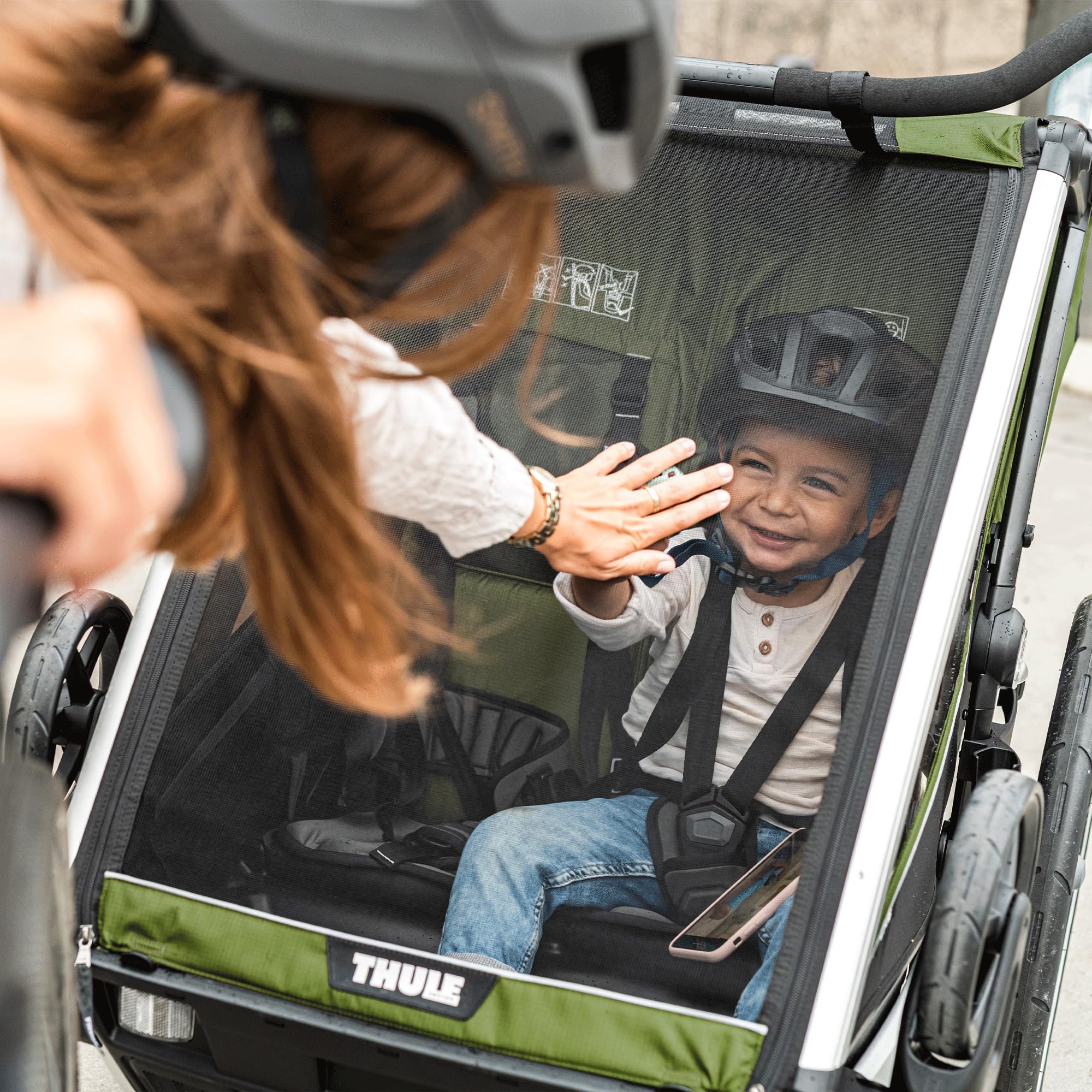 Thule Chariot Cab Rimorchio Per Bici Multisportivo Aluminum/cypress green, One-Size
