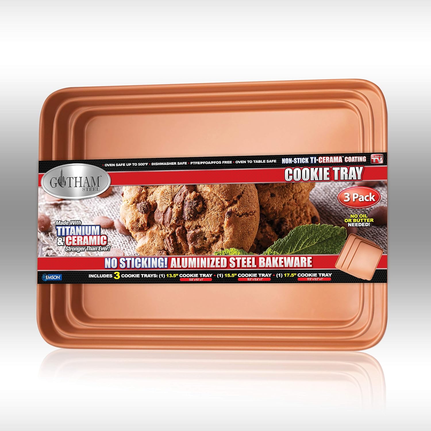 Gotham Steel Ultra Durable Bakeware - Nonstick Copper Loaf Baking Pan 9.7-Inch-by-5.75-Inch - with Quick Release Ceramic Coating, Dishwasher Safe
