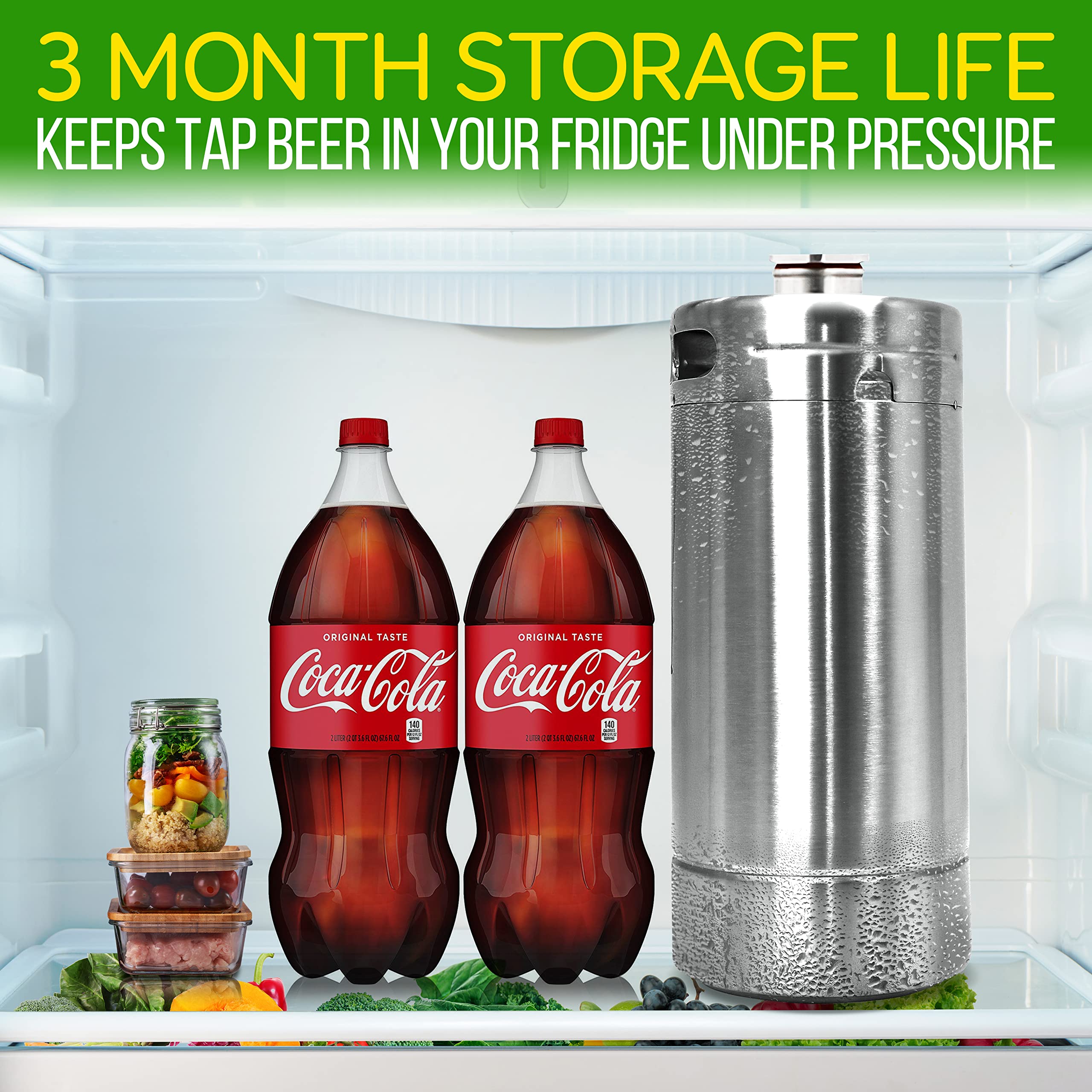 NutriChef Pressurized Growler Tap System Stainless Steel Mini Keg