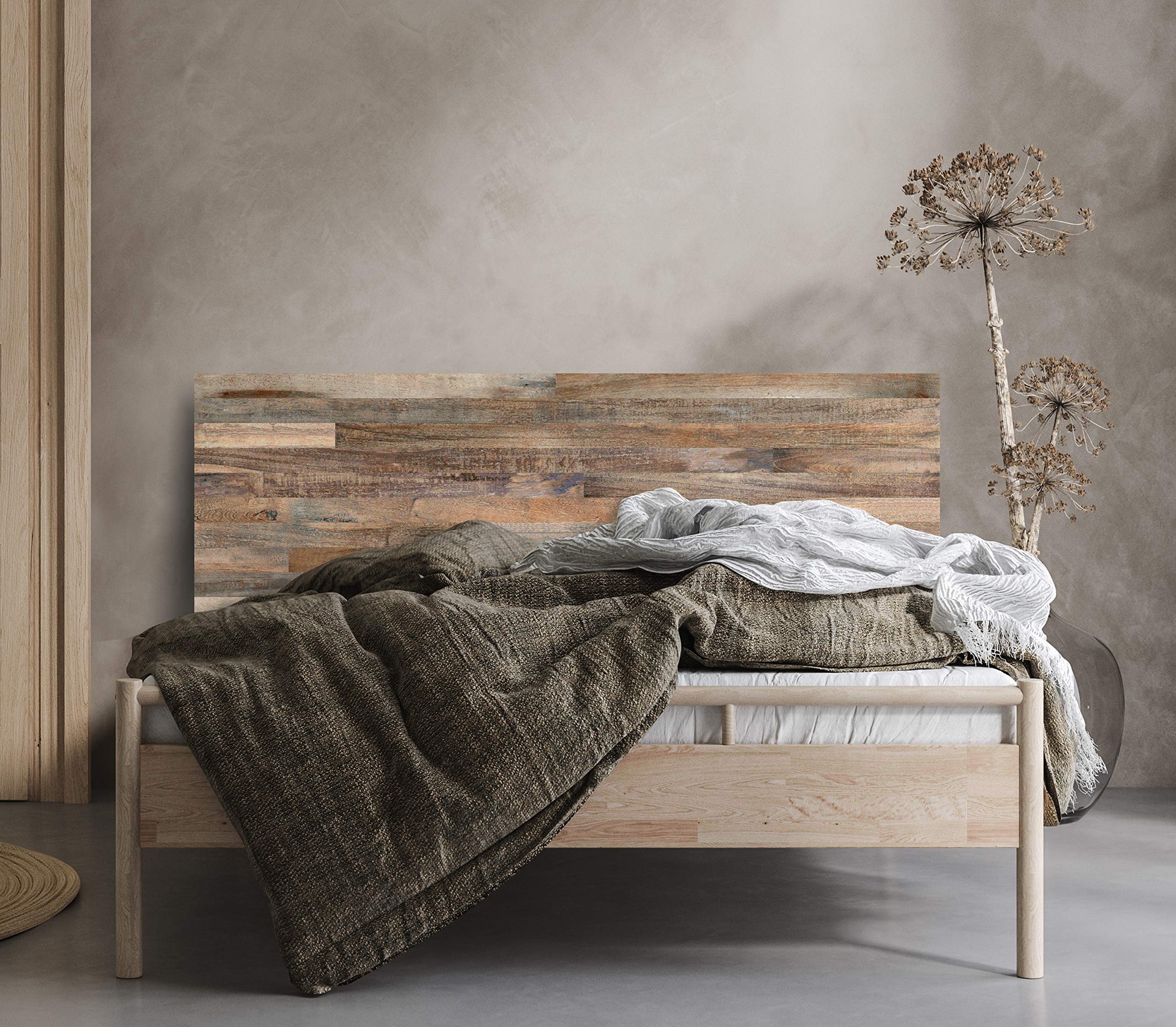 MEGADECOR DECORATE YOUR HOME Cabecero Cama PVC 5mm Decorativo Económico. Modelo - Allanton (100x60cm, Marrón)