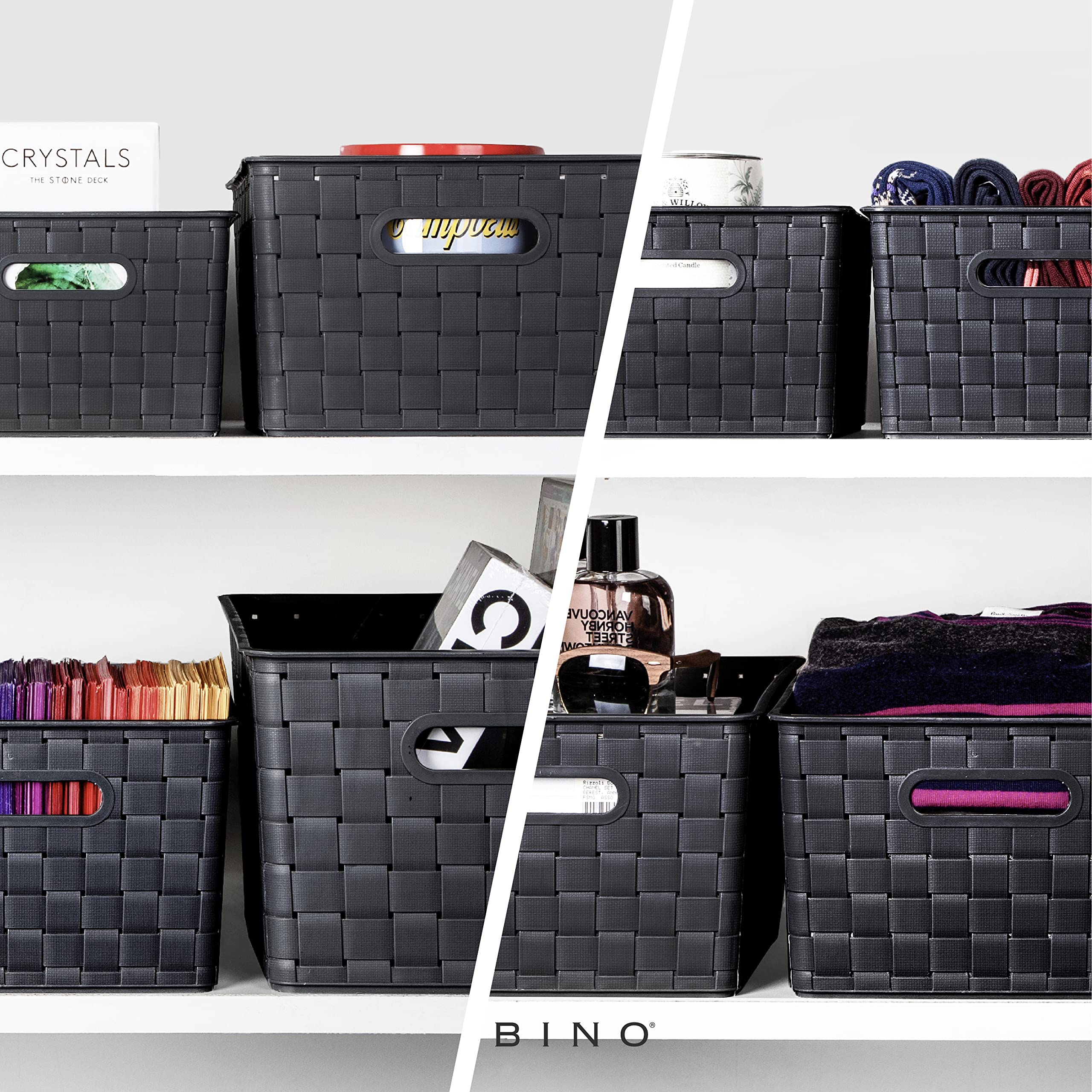 Buy BINO Plastic Basket, Medium Black THE STABLE COLLECTION