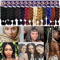 Vista 6 de Extensiones de cabello trenzado preestiradas, 48 pulgadas de largo desplegadas, 6 paquetes en total, Xpression 100% Kanekalon extensiones de cabello