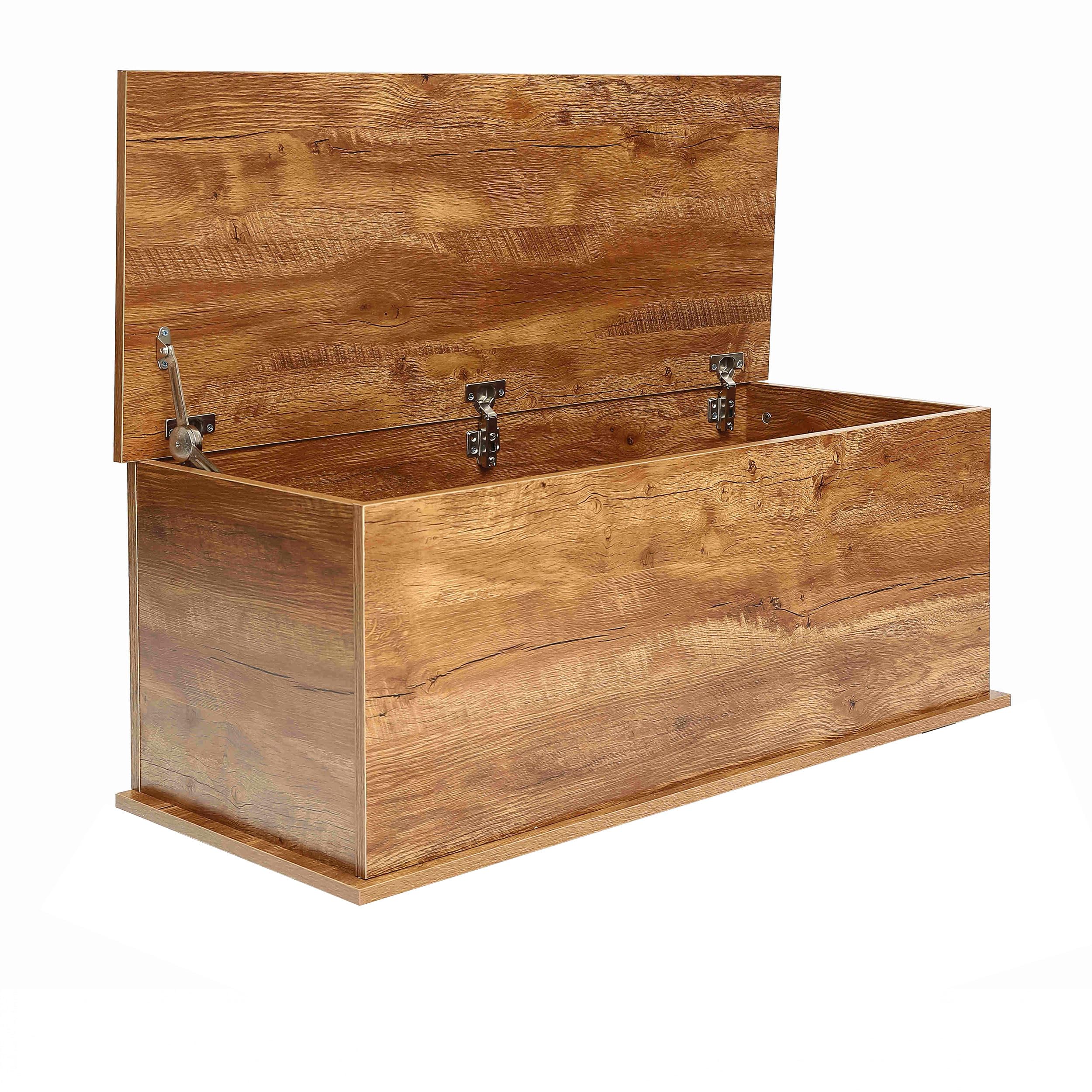 VDD Boîte de rangement - coffre à jouets - boîte à couvertures - largeur 100 cm - marron vintage