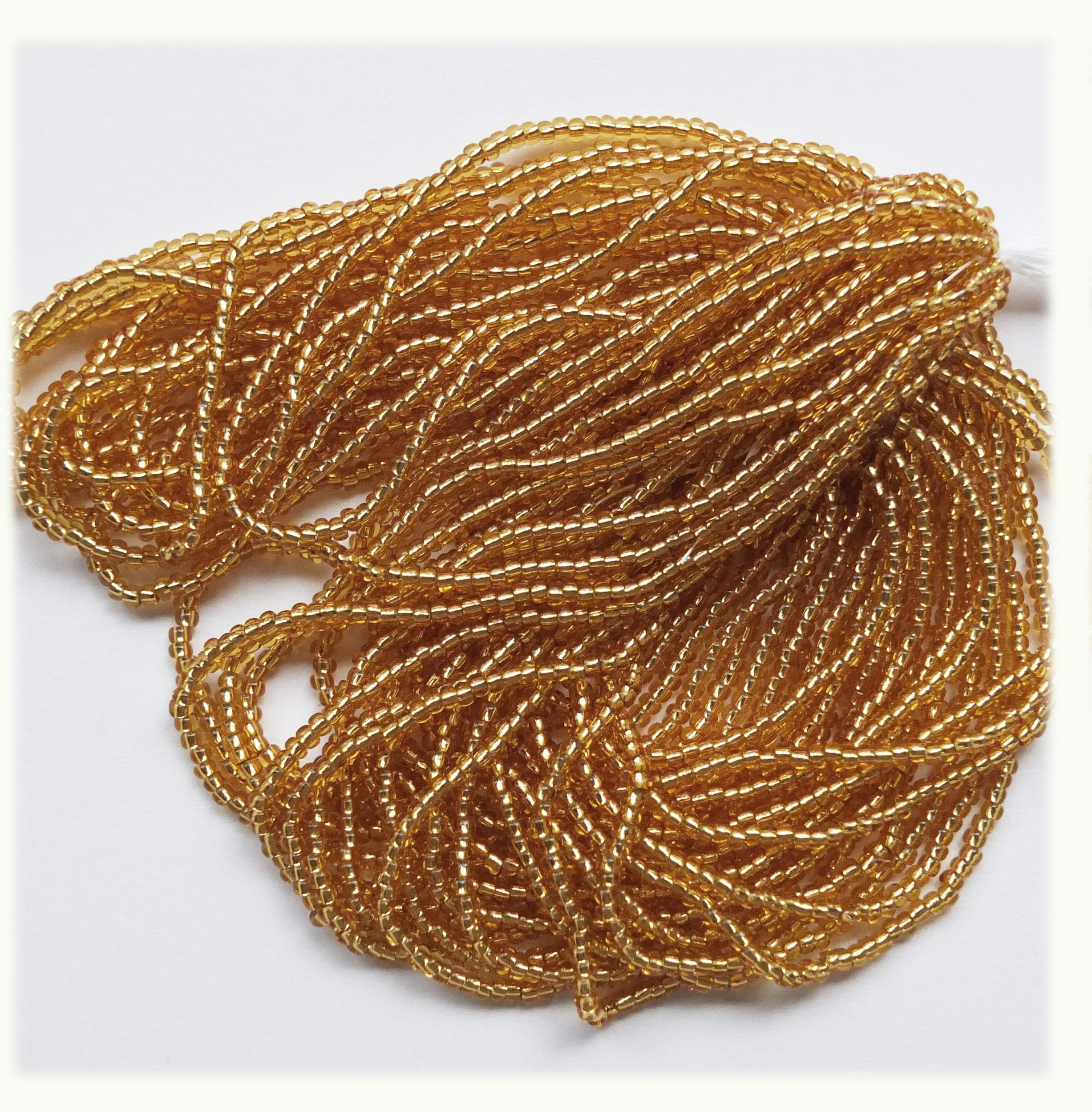 Seed Beads 10/0 Czech Silver Lined Gold (one Hank Pack)