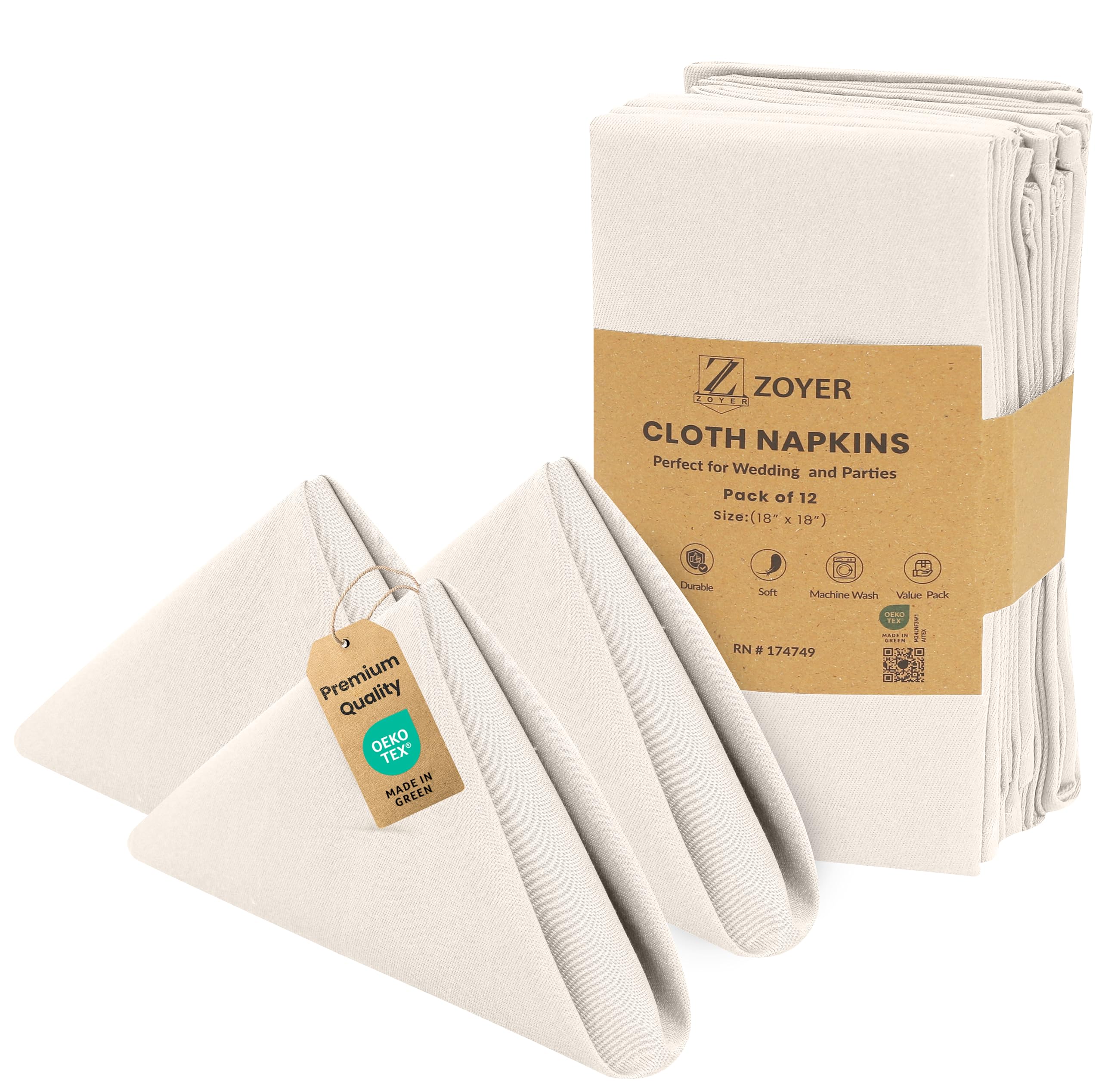 Zoyer Cloth Napkins Set of 12
