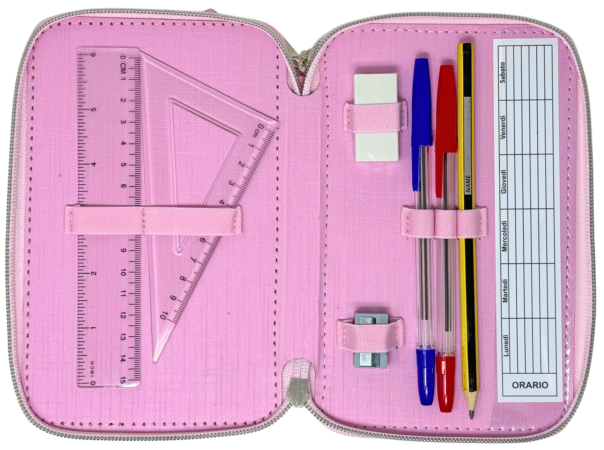 Clondo Astuccio 3 Scomparti Scuola Bambina Per Hello Kitty Fan Completo 44 Pezzi – Effetto 3D con Personaggi – 20x12x7 cm – Kit Cancelleria Triplo Corredo Elementare e Primaria 6+ Anni