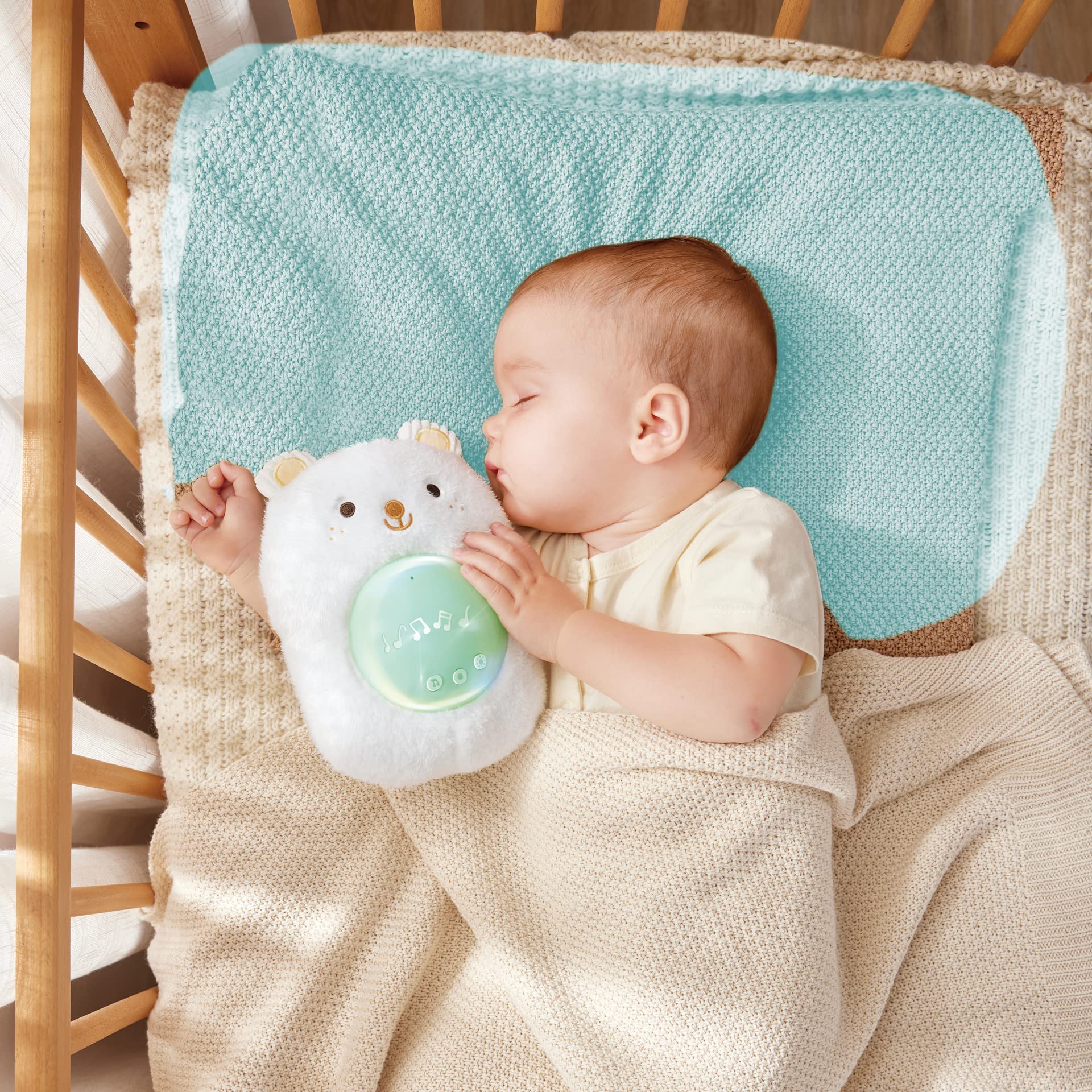 Hape My Music Pal-Huggy Bobo | Przenośna maszyna dźwiękowa Baby White Noise Sound Machine, dla niemowląt w wieku od 0 miesięcy