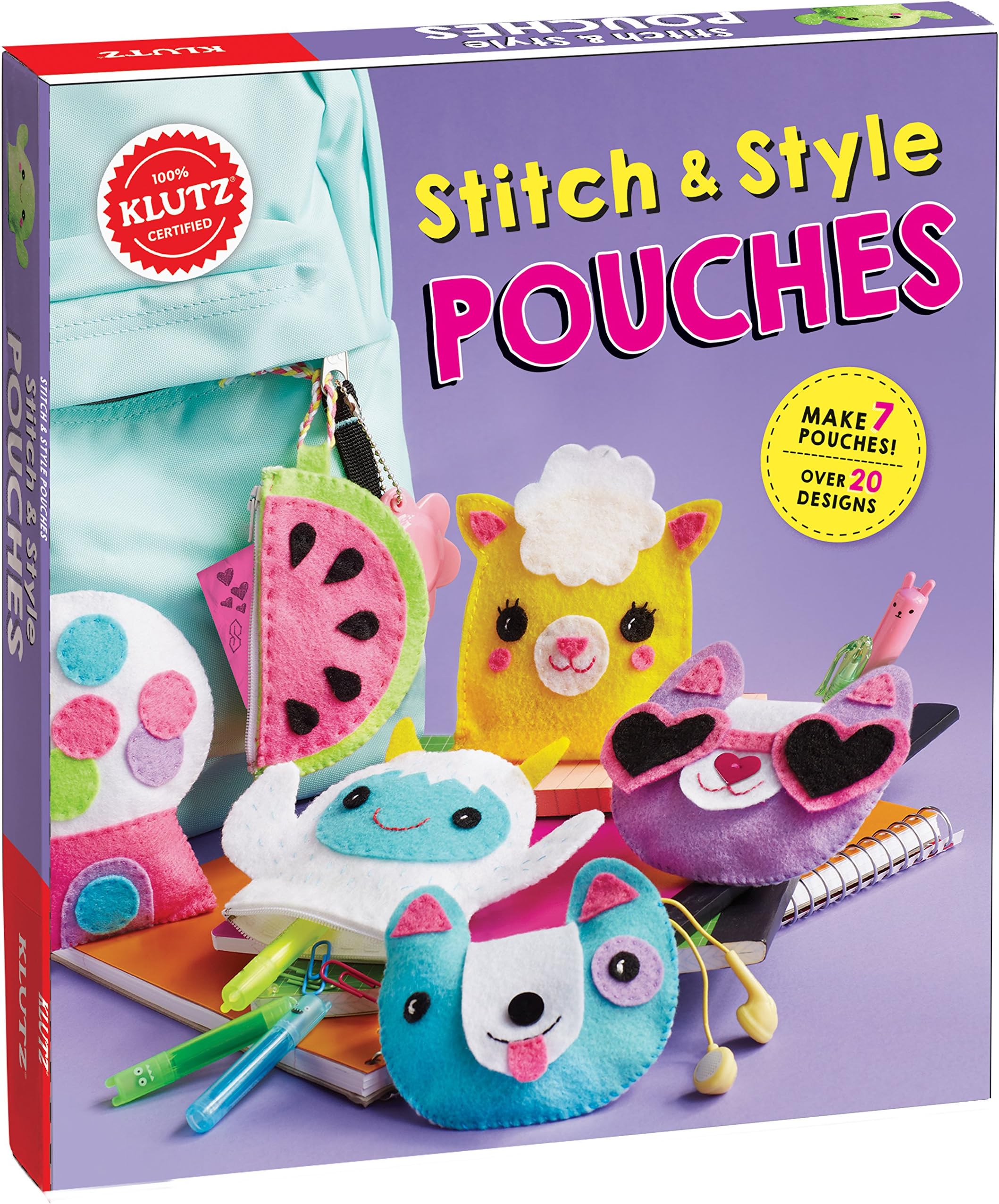 Klutz Stitch and Style Pouches, multicolor