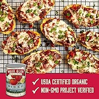 Vista 10 de Muir Glen Tomates enlatados orgánicos tostados al fuego en cubitos, sin sal añadida, 14.5 oz.