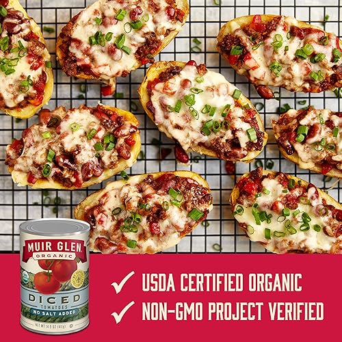 Miniatura 3 de Muir Glen Tomates enlatados en cubitos orgánicos sin sal añadida 145 onzas