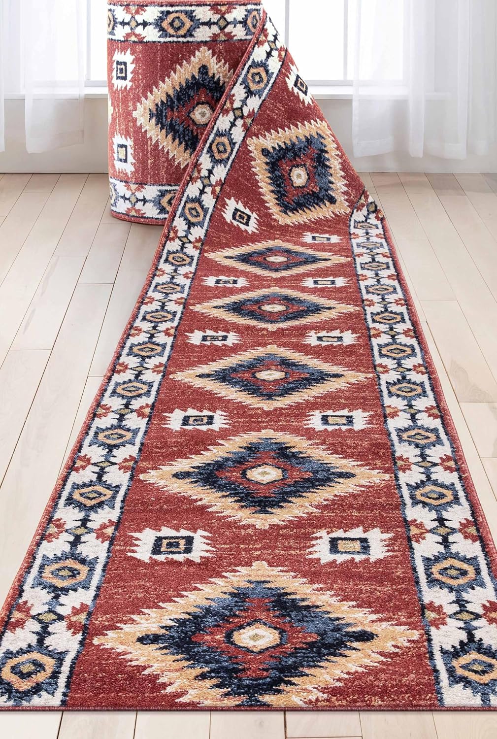 Well Woven Custom Size Hallway Stair Runner - Choose Your Length - Lizette Red Traditional Medallion 26 Inches Wide x 2 Feet Long Runner (26" x 2' Runner) Carpet
