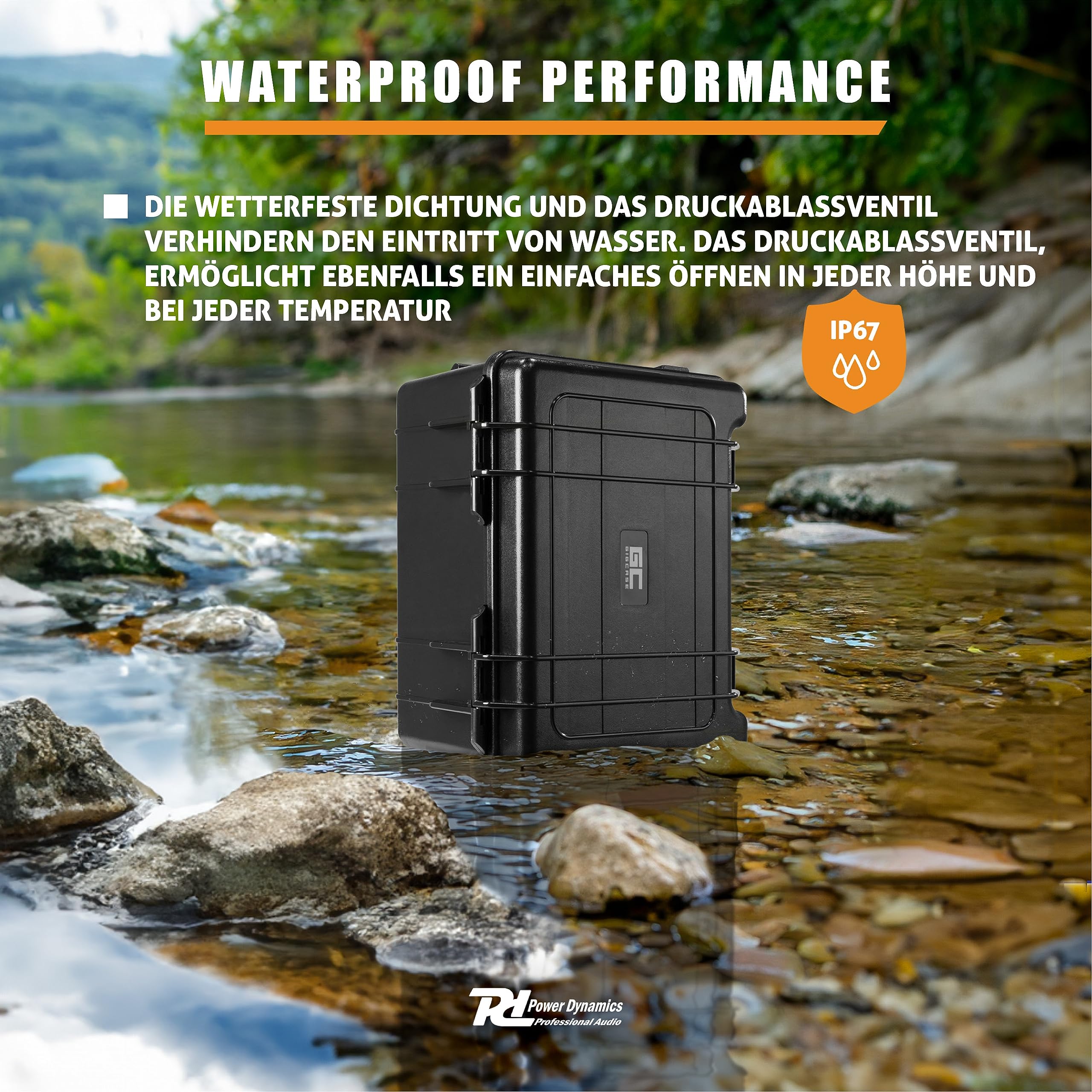 Power Dynamics GIGCase34T, Universal Outdoor Hartschalenkoffer, Trolley, Wasserdicht, Kamera Koffer mit Schaumstoffeinlage, Foto Koffer, Pistolenkoffer, Transportkoffer mit Schaumstoff und Rollen